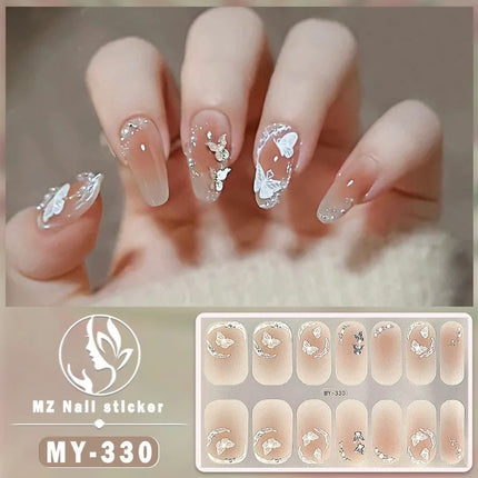 Panda Style Baking Free Gel 5D Nail Sticker Full Nail Self Adhesive Sticker