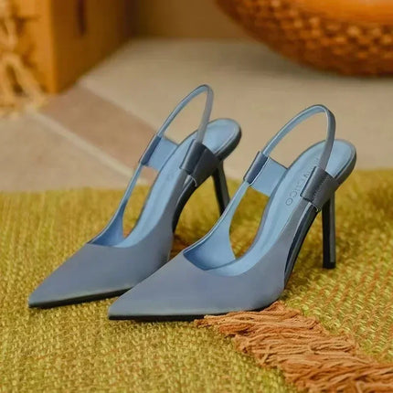 New Designer Luxury Women Slingback Sandals Pointed Toe Slip on Thin High Heel Ladies Elegant Pumps Shoes Sandals 35-43