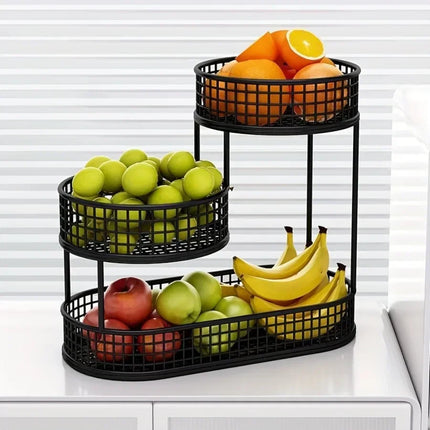 Multi Layer Kitchen Organizer Fruit Vegetable Shelf Bathroom Makeup Storage Desktop Dim Sum Storage Basket Kitchen Accessories