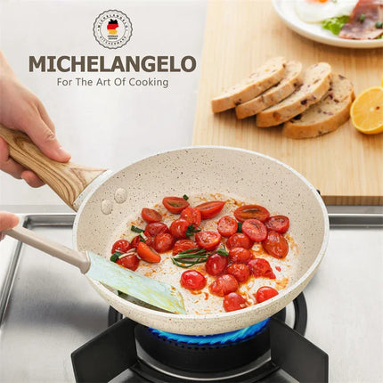 MICHELANGELO Non Stick Frying Pan Multi Functional Egg Beef Skillet with Lid Stove Universal Pots