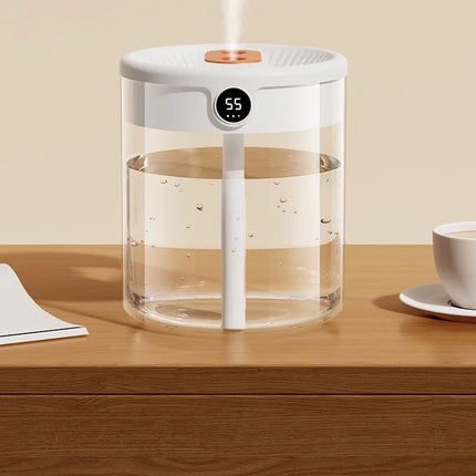 New 2L Double Spray Humidifier Atomizer Usb Large Capacity Home Mute Bedroom Office Night Light Digital Display Humidifier