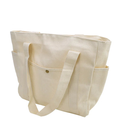 Large Capacity Canvas Tote Bags For Work Commuting Carrying Bag College Style Student Outfit Book Shoulder Bag