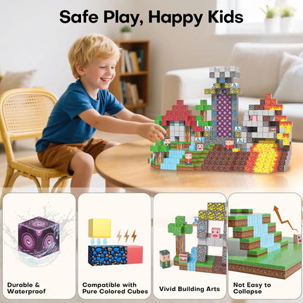 Magnetic Building Blocks Mine World Cube Magnet World Set for Kid Age DIY