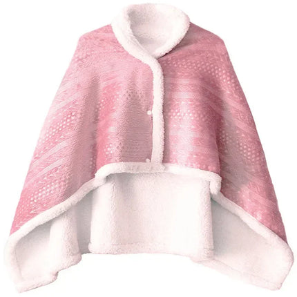 warm coral fleece cape blanket winter office students wearable nap blanket