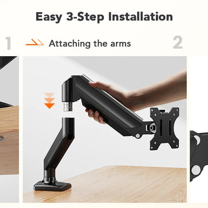 Single Monitor Bracket Up To 32 Inches And 19.8 Lbs Per Screen Computer Desk Mount Stand Adjustable Gas Spring
