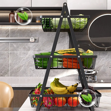 Double Layer Multifunctional Storage Basket, Desktop Shelf, Snack And Fruit Storage Table, With Two Layers Of Storage On Top