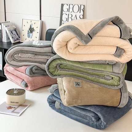 Category A Knitting Velvet Warm Autumn Winter Blanket Soft Warmth Sofa Blankets for Thorw Comfortable Breathable Knitted Blanket