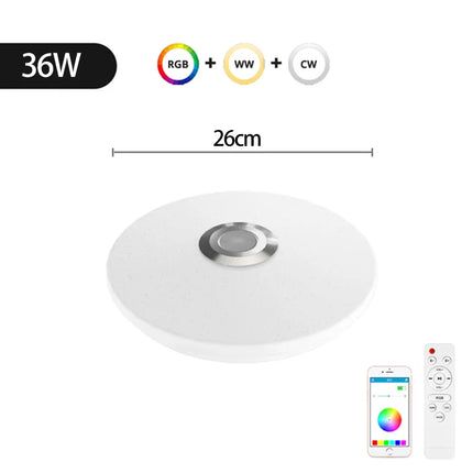 MARPOU RGB Ceiling Lamps  Smart Modern Ceiling Lighting AC 220V Music Remote Application Control Bluetooth Speaker Indoor Decor