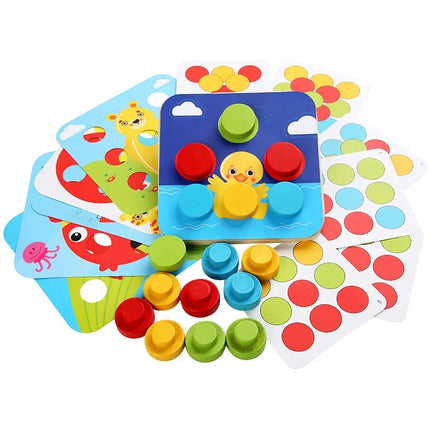 Kids Children Montessori Educational Toys Multifunctional Mushroom Nail Educational Toy