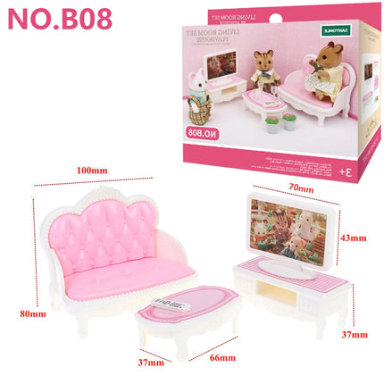 Forest Animal Family Dollhouse Furniture 1/12 Miniature Toys Girl Dolls Accessories