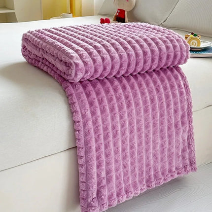 new solid color imitation fur plaid flannel blanket winter office nap blanket