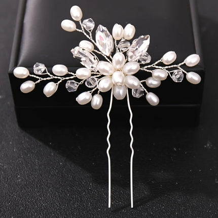 Fashion Crystal Pearl Rhinestone Hairpins Stick Hair Clip For Women Bridal Hair Accessories Party Wedding Hair Clips Jewelry