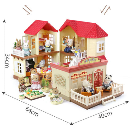 Forest Home Animal Family Mini Rabbit Villa Living Room Kitchen Bedroom Garden
