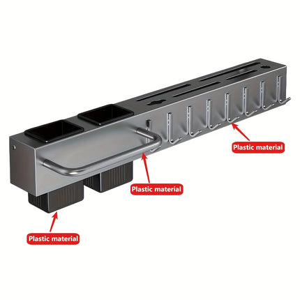 Heavy Duty Carbon Steel Wall Mounted Kitchen Organizer, No Drill Knife Rack for Knives Utensils Cutting