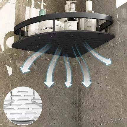 Bathroom Storage Rack No Drill Shelves Wall Mount Corner Shelf Shower Holder For WC Shampoo