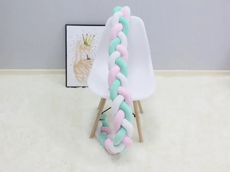 1M/2M/3M /4M Baby Bed Bumper Braid Knot Long Handmade Knotted Weaving Plush Baby Crib Protector Infant Knot Pillow stuffed Toy