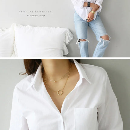 Cotton Blouse White Shirt Fashion Women Blusas Mujer De Moda OL Style Tops Casual Ladies Long Sleeve Shirts and Blouses 3496