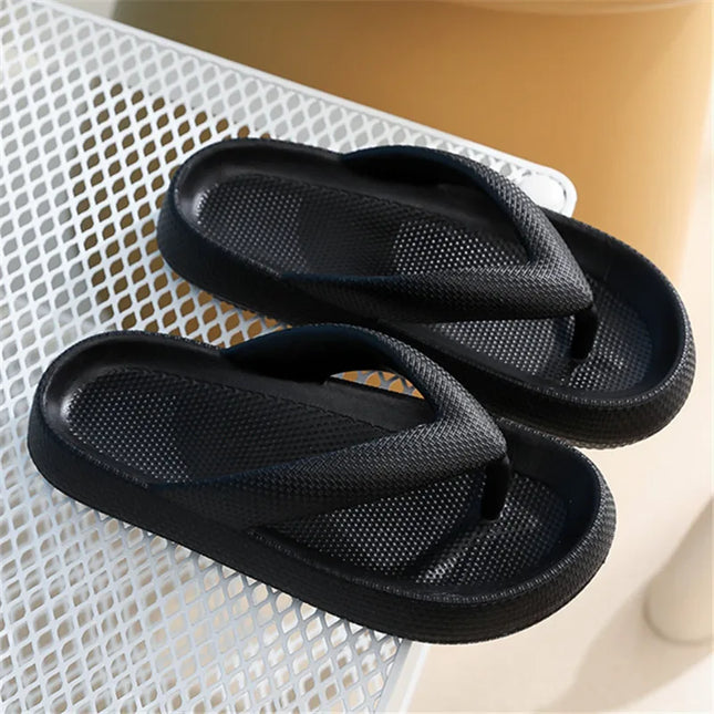 Soft Sole Platform Flip Flops Women 2023 Summer Beach Non Slip Cloud Slippers Woman Thick Sole Clip Toe Bathroom Slides Sandals