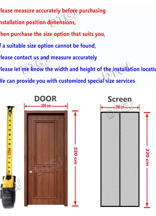 Magnetic Door Screen Mosquito Net  Insect Curtain Fly Insect White Auto Closing Invisible Mesh For Kitchen indoor living room