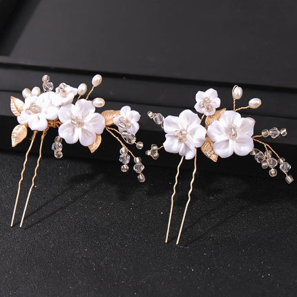 Fashion Crystal Pearl Rhinestone Hairpins Stick Hair Clip For Women Bridal Hair Accessories Party Wedding Hair Clips Jewelry