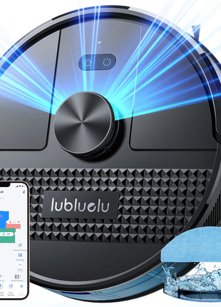 Lubluelu SL68 Robotic Vacuum Cleaner, 4500Pa Suction Power, Anti-Siphon, 5 Maps, Self-Charging, 24 No-Go Zones,110V-240V Power
