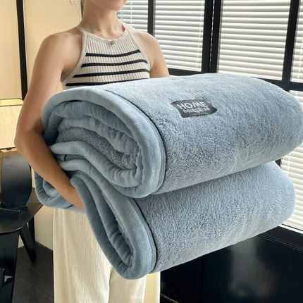 New Grade A Half Sides Fleece Autumn Winter Warmth Blankets Soft Fluffy Keep Warm Sofa Blankets for Throw Napping Shawl Blanket