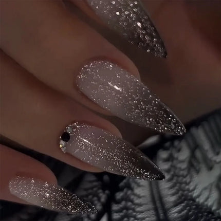 24Pcs French False Nails Almond Fake Nails