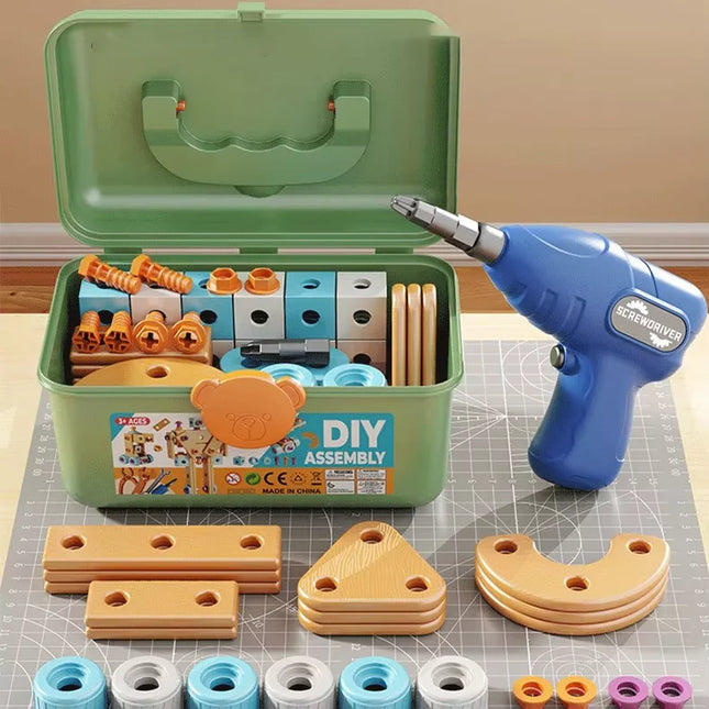 Hand Disassembly Assembly Puzzle Simulated Screwing Toolbox Early Educational Kids