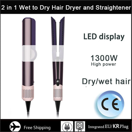2-in-1 Hair Straightener and Dryer Combo