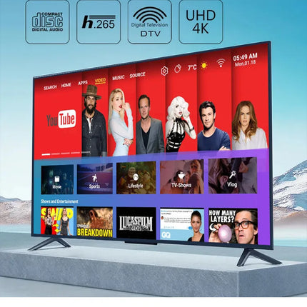 Factory smart tv 35 45 46 50 55 60 65 75 85 100inch television remote control smart tv 4k ultra hd tv