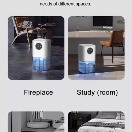 Small Dehumidifier Home Air Dyer Large Capacity Indoor Moisture Remover Bedroom Office Silent Air Purification 1.7L Dehumidifier