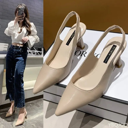 2025 Summer new pointed high heels Women's sandals Casual Shallow mouth shoe Fashion