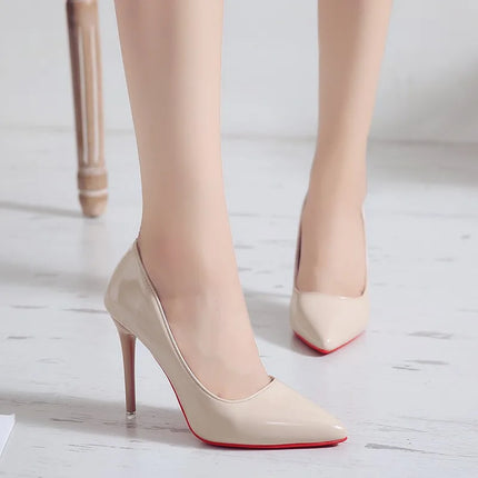 Plus size 34-43 Women's pointed high heels PU dress Wedding high heels Zapatos Mujer Women's high heels