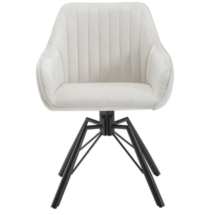 2PCS/SET Swivel Dining Chairs Velvet Living Room Ergonomic Leisure Chair Upholstered Lounge Kitchen Chair with Armrests