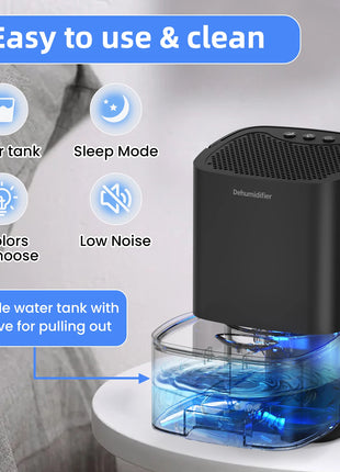 1pc 1000ml Portable Dehumidifier for Home Office and RV Eliminate Damp Mold and Moisture Easy to Use and Energy Efficient