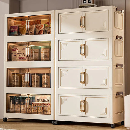 Household Foldable Storage Cabinet Multi-Layer Storage Cabinet Snack Toy Storage Cabinet Free Installation Movable Folding