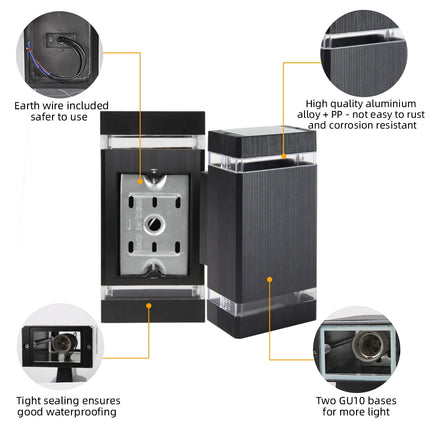 LED Outdoor Wall Lights E27 Up Down Exterior Wall Sconce IP65 Waterproof Led Sconce Lamp for Porch Front Door Garden Wall Lamp