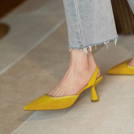 Pointed Toe Sexy High Heels Women New Sandals Summer Shoes 2023 Designer Party Shoes Dress Pumps Slingback Slippers Stilettos