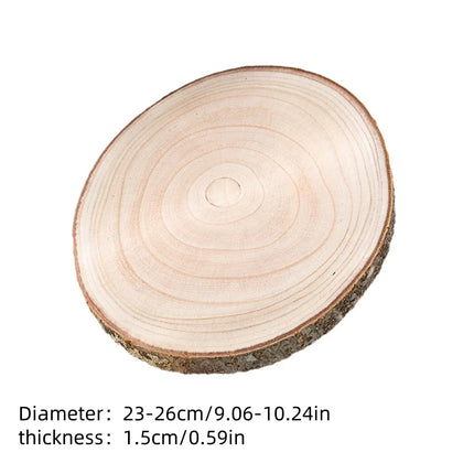 DIY Natural Wood Slices with Tree Rings Round Craft Board for Clay Crafts Base - Paulownia Wood Tray