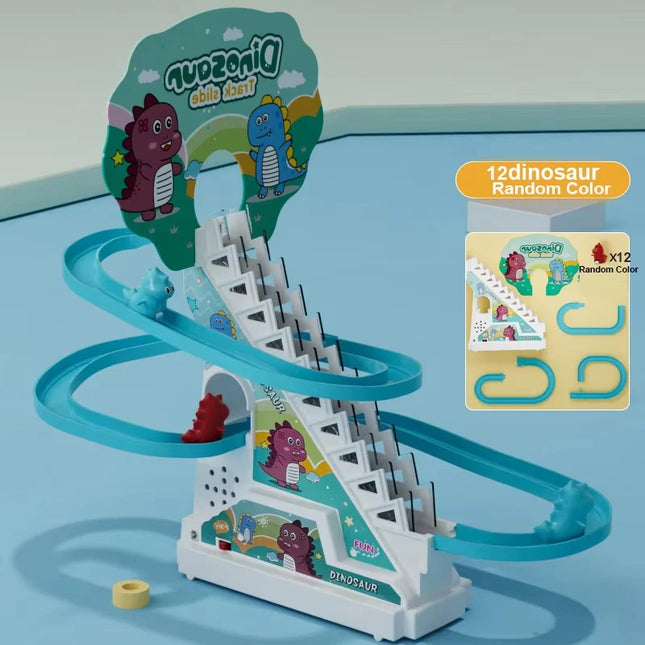 Toys Electric Duck Track Slide Toys Boys Girls Electric Climbing Stairs Toy LED Lights Musical Slide Toys for Children Kids