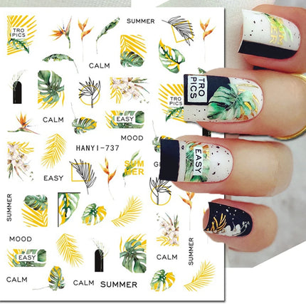 3d Nail Art Decals Elegant White RoyalBlue Roses Flowers