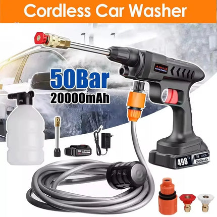 High Pressure Cleaner Washer 20000mAh 50BAR Rechargeable Car Wash Gun Foam