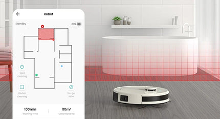 LEFANT M1 Robot Vacuum Cleaner with Mop,Lidar navigation (LDS), 4000Pa, 4000 mAh Battery, App/Alexa Control,Ideal for Hard Floor