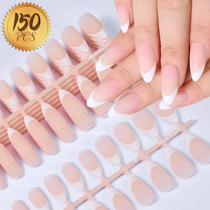 150/120/100Pcs French Almond Fake Nails