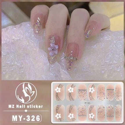 Panda Style Baking Free Gel 5D Nail Sticker Full Nail Self Adhesive Sticker