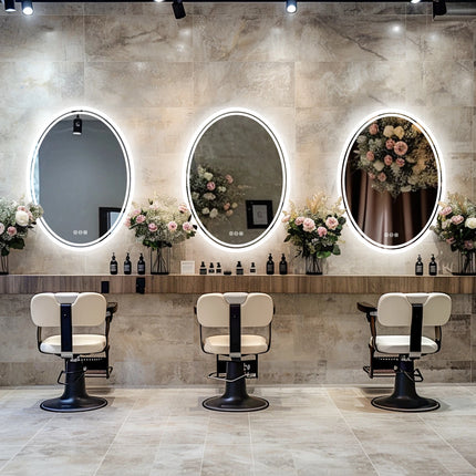 LED Bathroom Mirror Backlit Oval Vanity Mirror with Lights Wall Mounted Anti-Fog Lighted Bathroom Mirror Dimmable Makeup Mirror