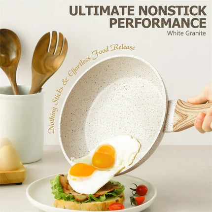 MICHELANGELO Non Stick Frying Pan Multi Functional Egg Beef Skillet with Lid Stove Universal Pots