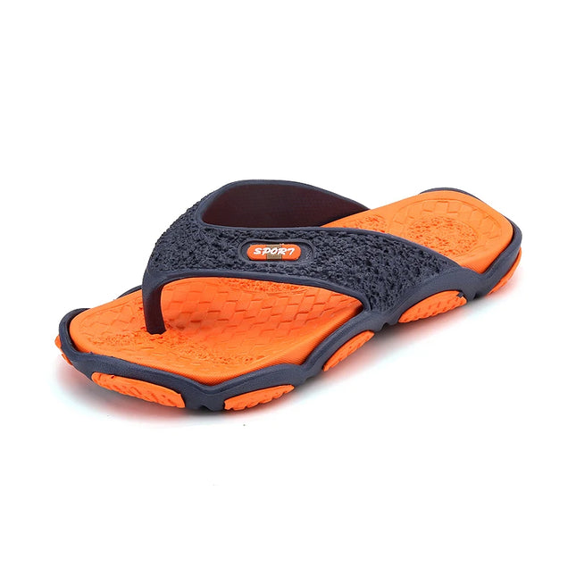 Ngouxm Summer Big Size Youth Slippers Men Massage Non-Slip Cool Outside Flip Flops Breathable Thick-Soled Toe Sandals