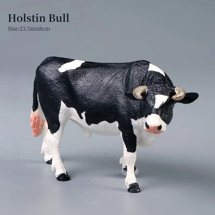 Farm Animal Models - Bull Milk Cow Poultry Educational Action Figures for Children's Cognitive Learning Collection