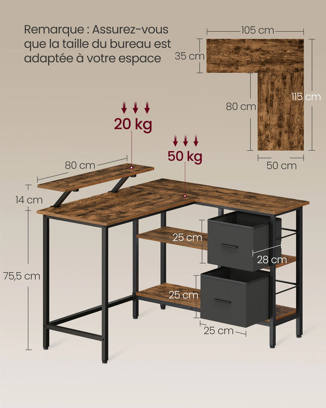Gaming Desk with Monitor Stand, Corner Desk, Computer Desk
